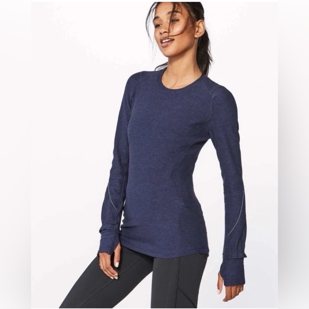 Lululemon Extra Mile Long Sleeve Running Top Size 8 Rulu Reflective